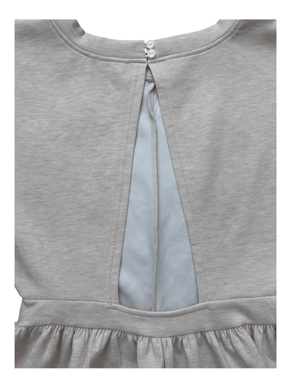 Zenana Scuba Open Back Romper Oatmeal - Picture 5 of 6